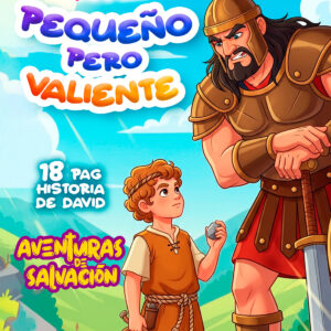 Pequeño pero Valiente - (Historia de David) Libro de Colorear para Niños (Edición Digital)